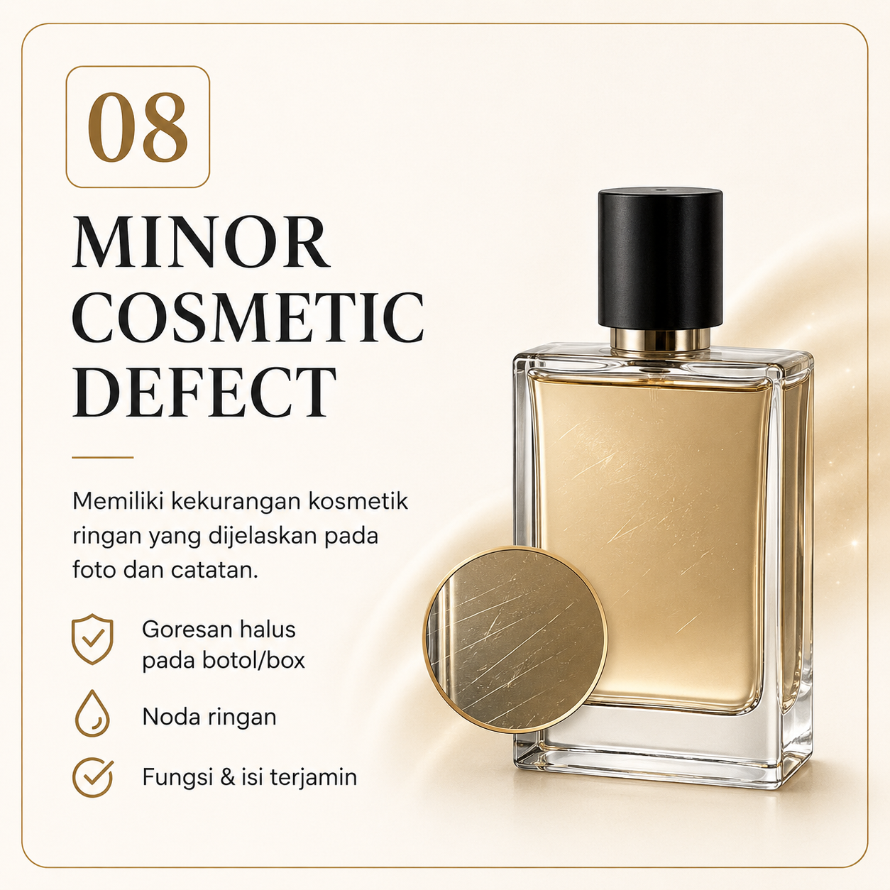 Panduan kondisi parfum Minor Cosmetic Defect